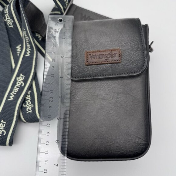 Wrangler Ladies Cell Phone Purse With Back Card Slots Crossbody Adjustable Strap - Picture 3 of 9